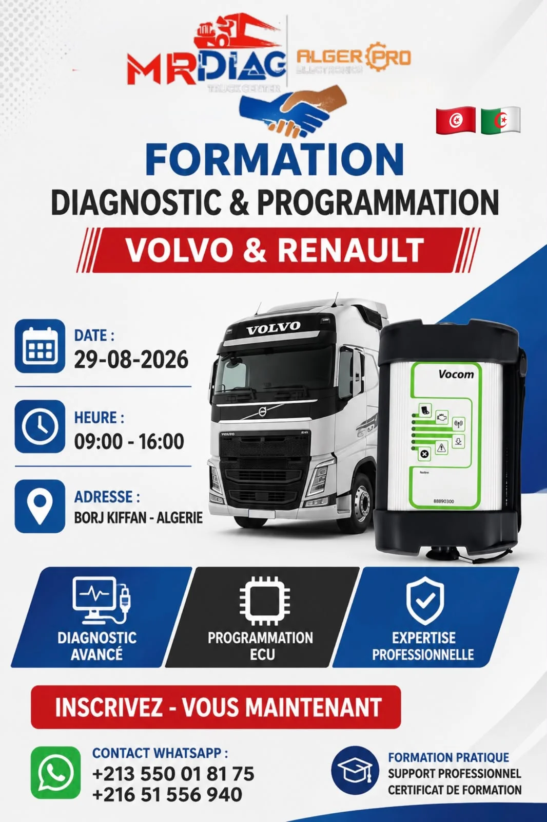 Formation Diagnostic & Programmation Volvo & Renault Trucks – Algérie Août 2026 Formation Diagnostic & Programmation Volvo & Renault Trucks – Algérie Août 2026